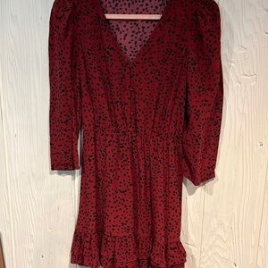 Zara SPOTTED DRESS 3/4 length sleeves size large